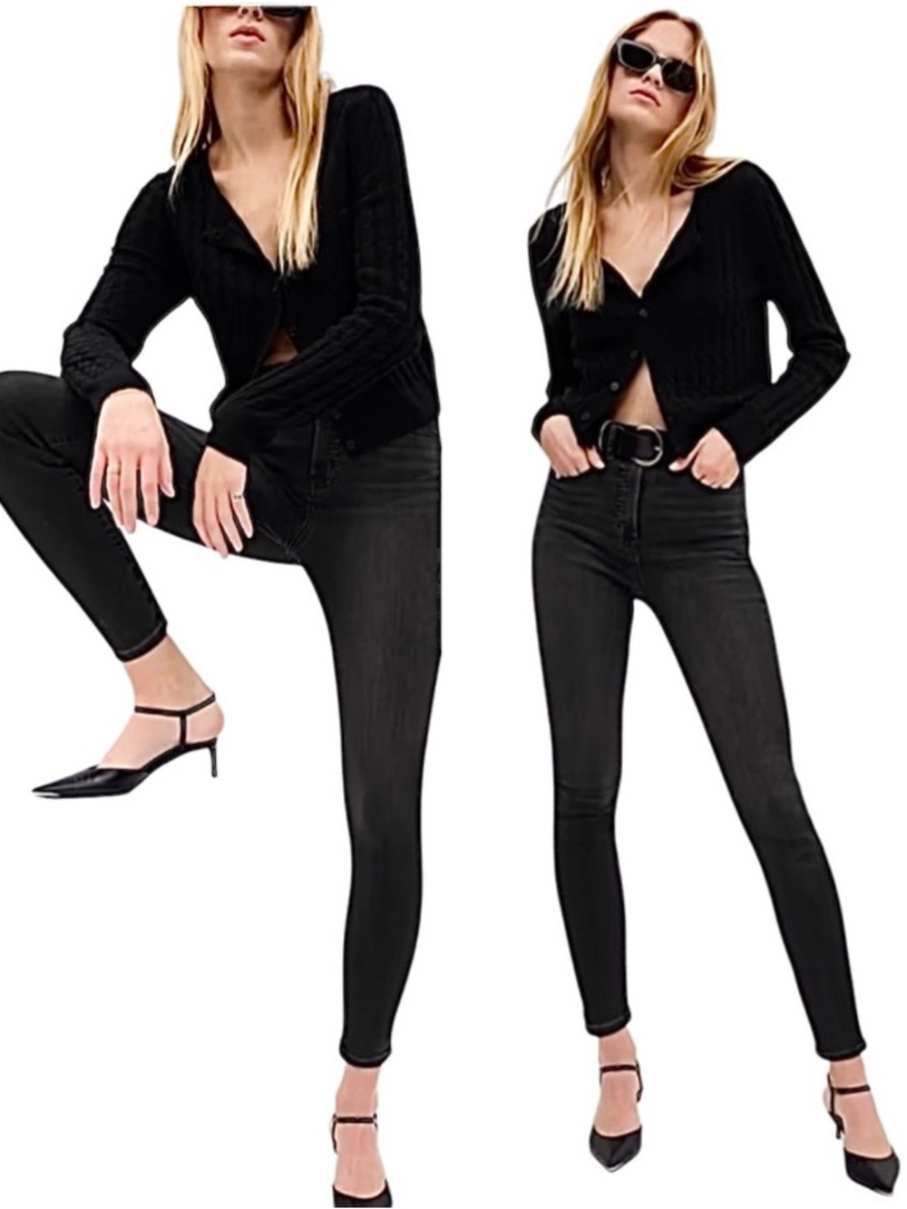 NWT ✨ GAP Sky High Rise Black Skinny Jeans Denim 24 24P Petite 00 0